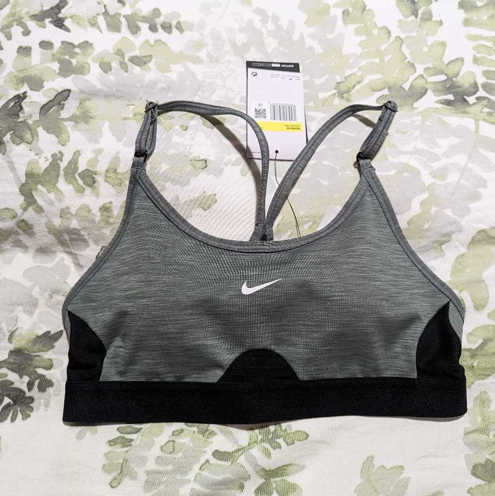 Nike Gray and Black Strappy Sports Bra